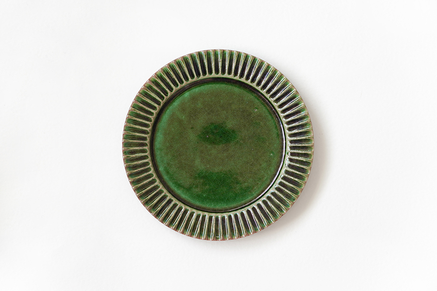 宋艸窯- 鎬平皿(小) 綠
