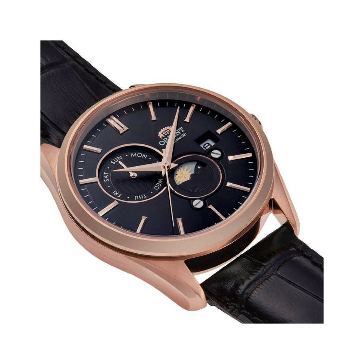 萬年鐘錶 - 東方錶  ORIENT   皮革款月象機械錶  RA-AK0309B   錶徑 41.5mm