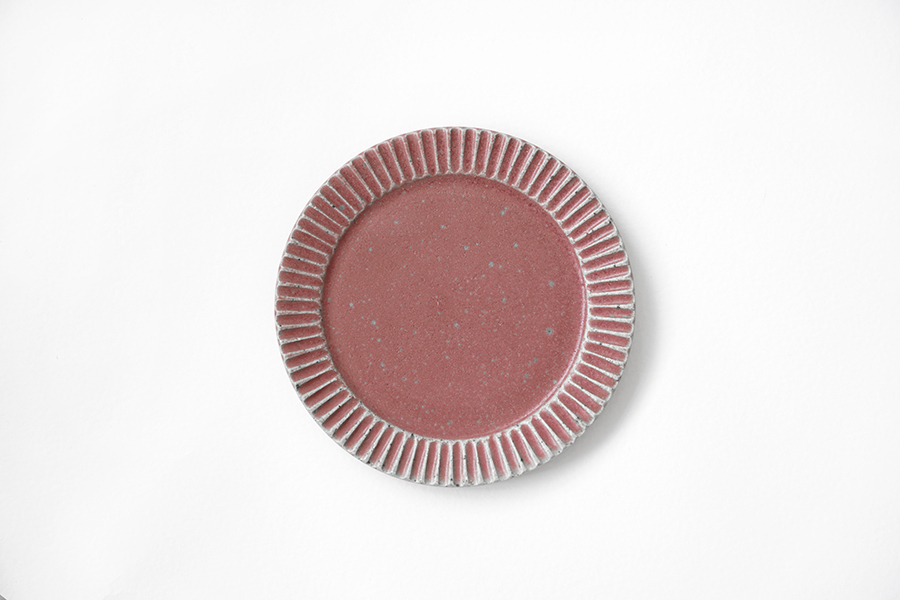 宋艸窯- 鎬平皿(小) 霧紅