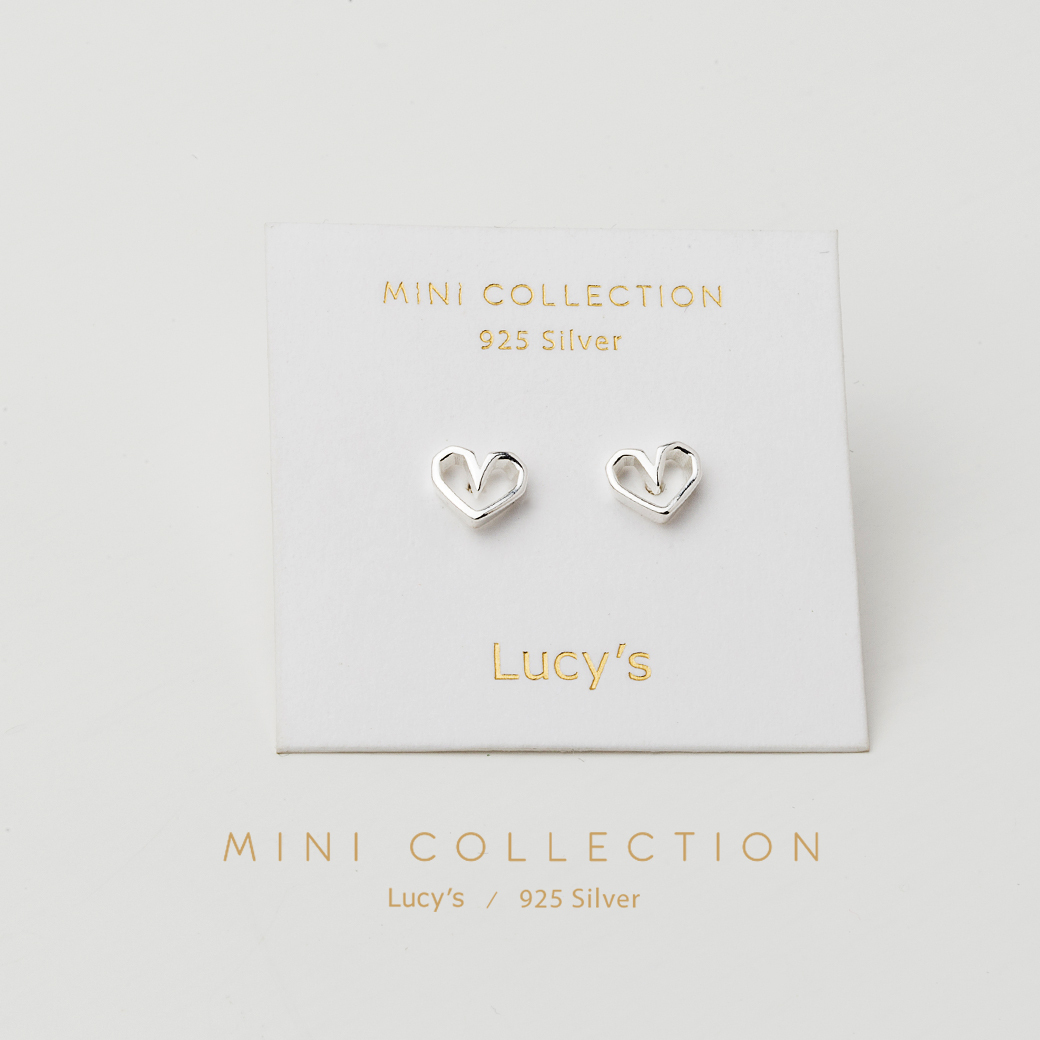 925純銀〔輕銀系列〕 折角愛心 耳環 (94118)