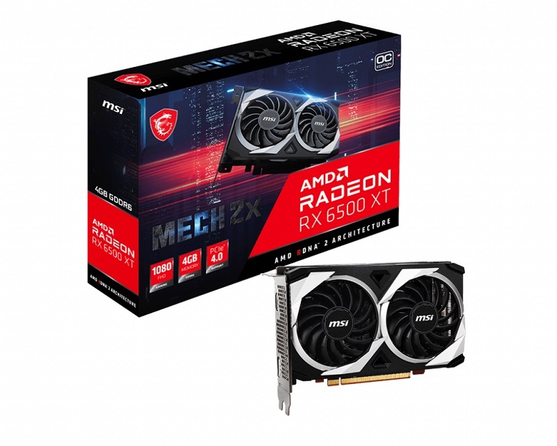 米特3C數位–MSI 微星 Radeon RX6500XT MECH 2X 4G OC 顯示卡