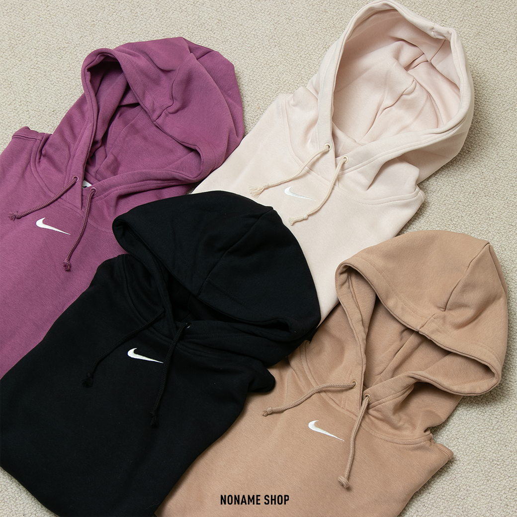 NIKE NSW HOODIE 刺繡 小勾 刷毛 落肩 帽TEE 四色 (女款)