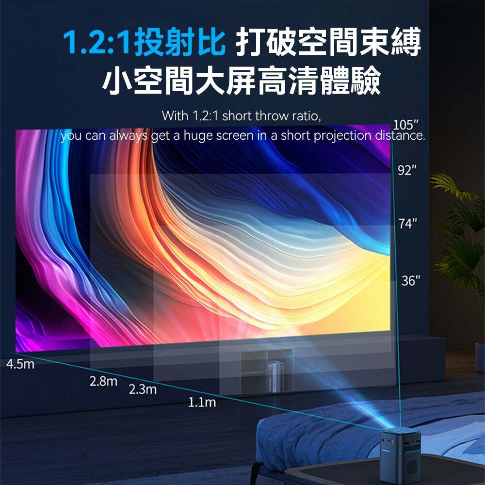 『限時特價』美国USATISFY mini無線音箱4K投影機