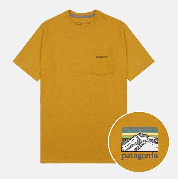 PATAGONIA Line Logo Ridge Responsibility Pocket Short Sleeve Tee 38511-BKWG
