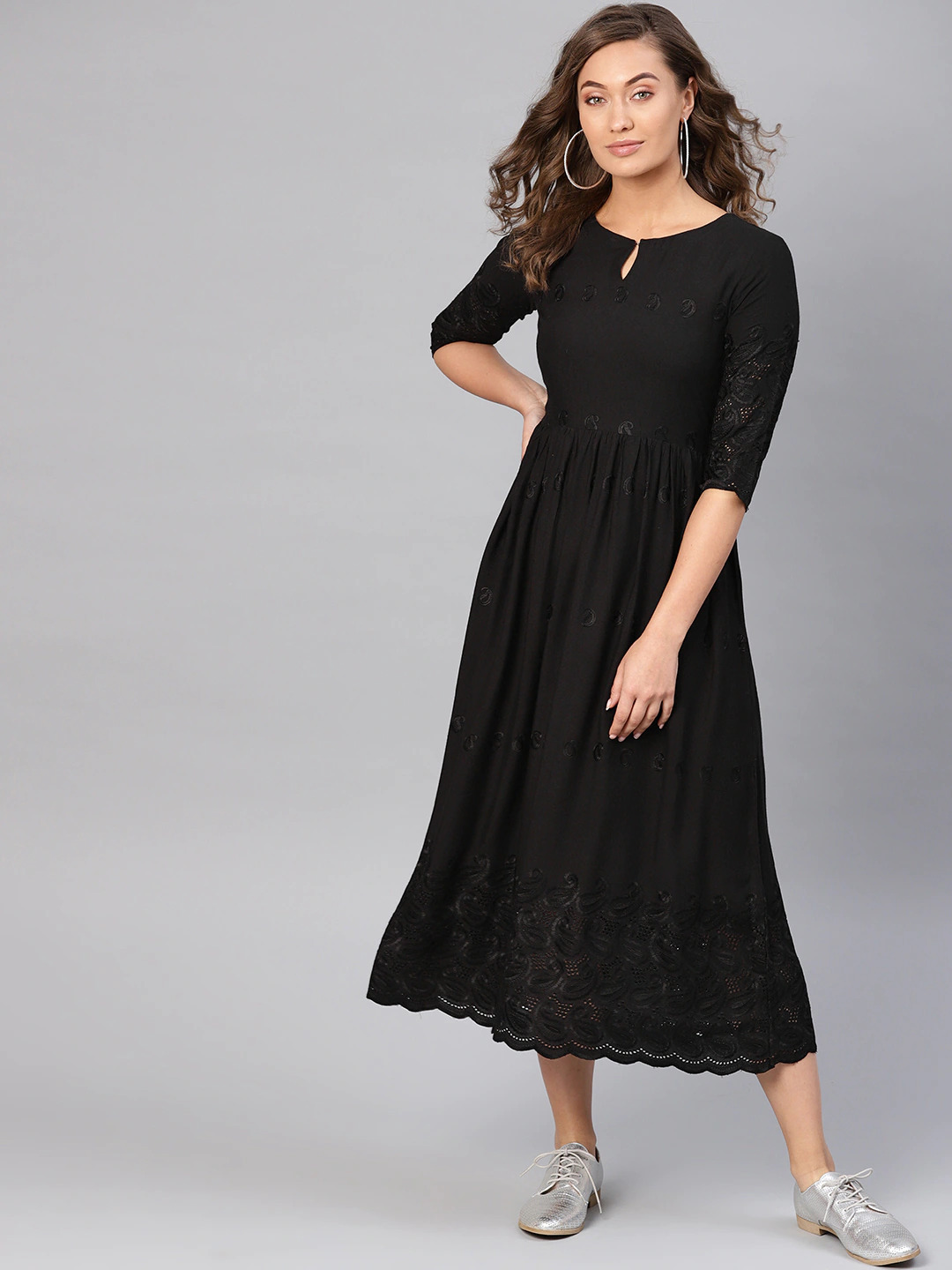 Ladies Exclusive Long Dress Black Collection LJE 1312