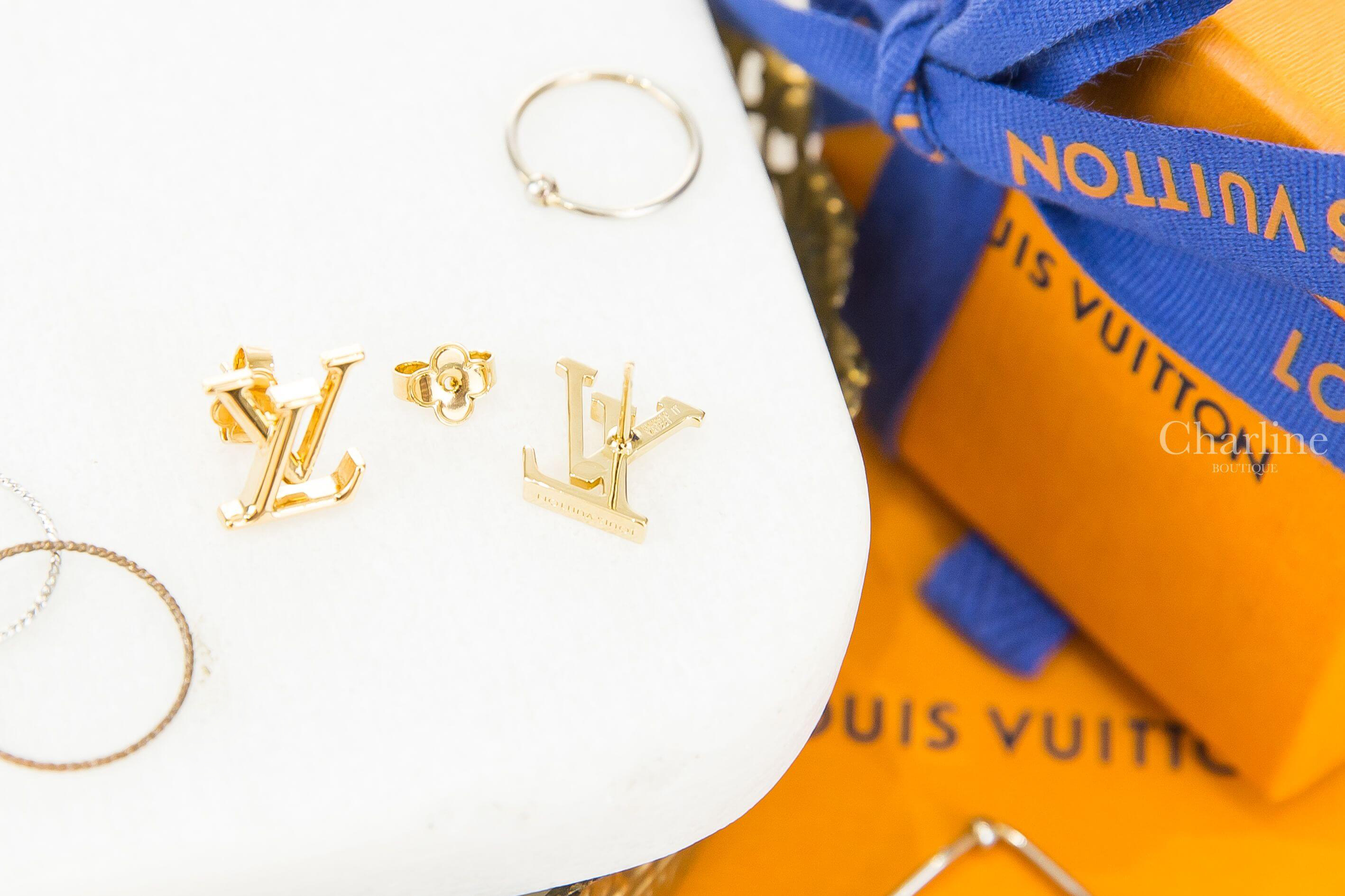 Louis Vuitton LV Iconic Earrings 金色字母耳環-Charline Boutique 精品代購