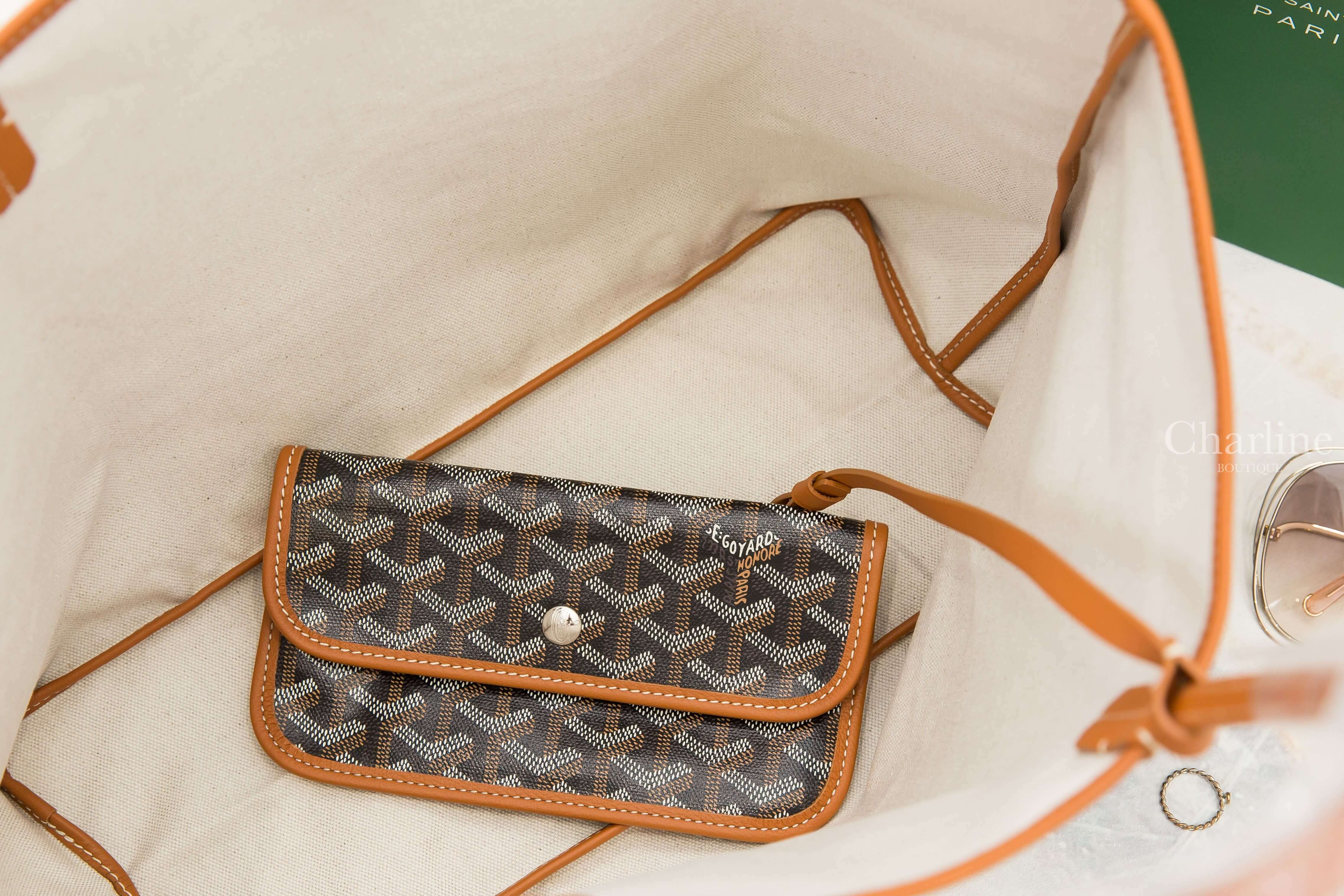 Goyard Sac Saint Louis PM Tote Bag 黑色拼咖啡色滾邊提把小型無拉鍊托特包-Charline Boutique 精品代購