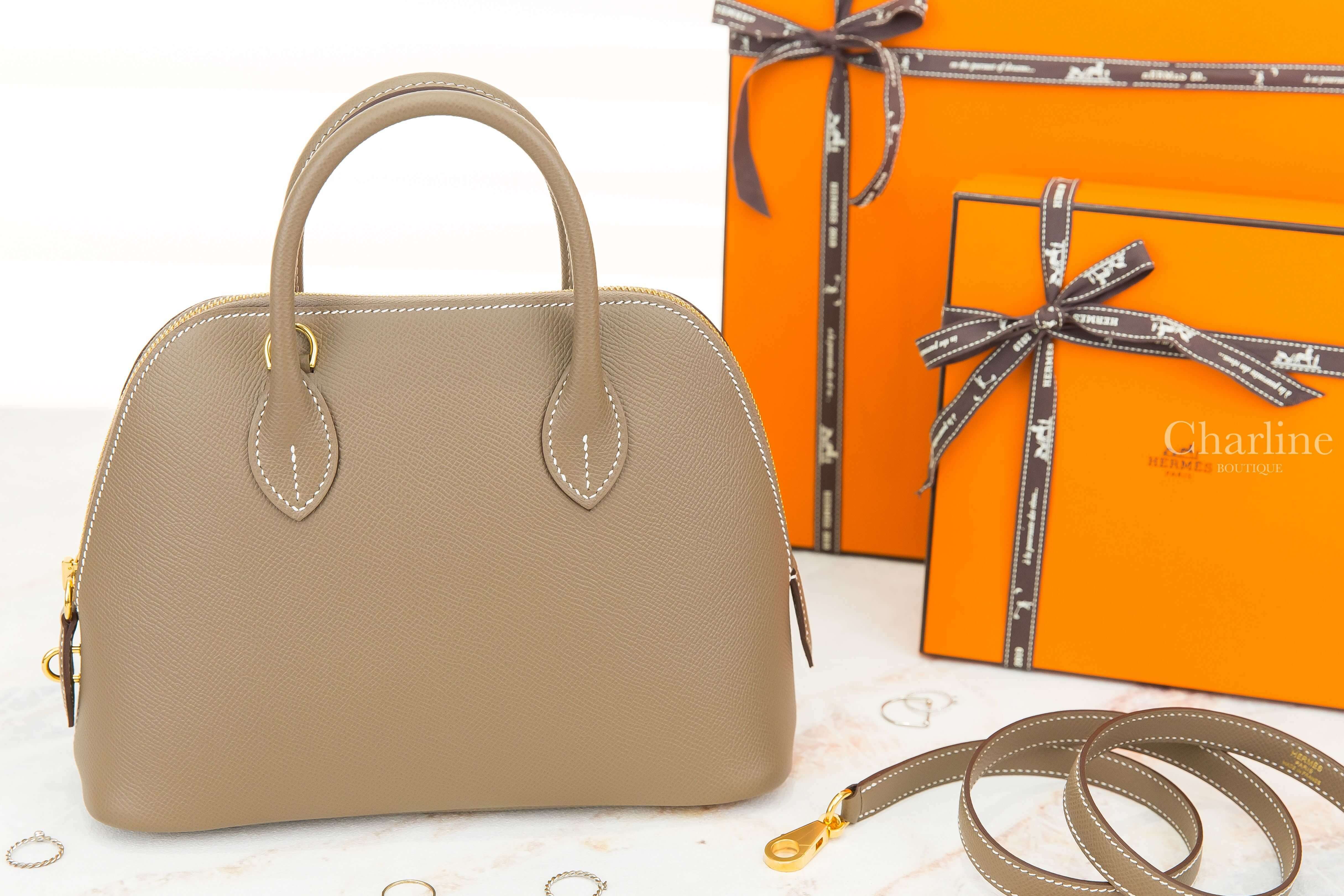 Hermès Bolide 1923 25cm 18 Etoupe Veau Epsom 大象灰金釦手提肩背包