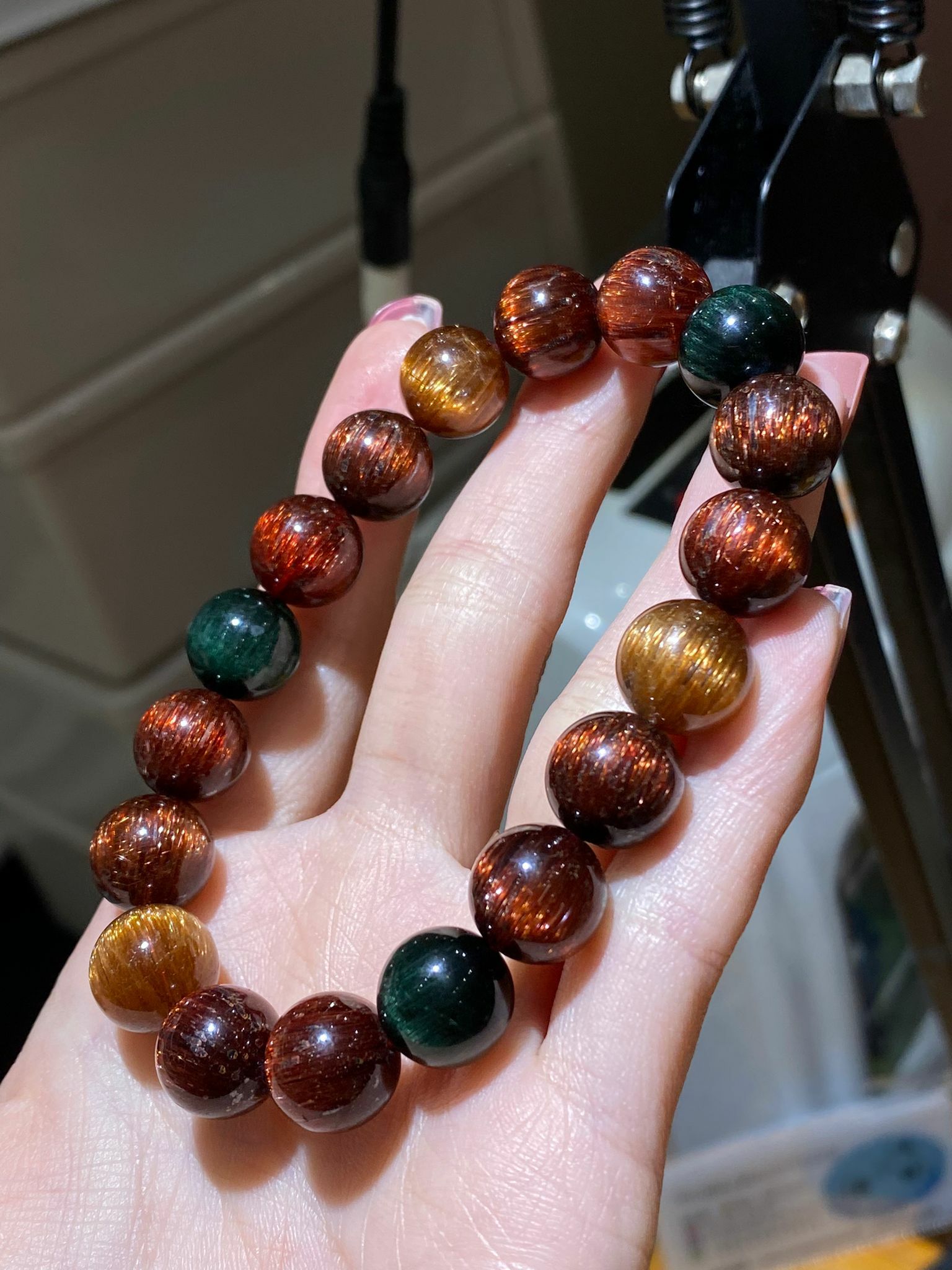 11.5-11.8mm頂級貓眼順髮彩髮晶