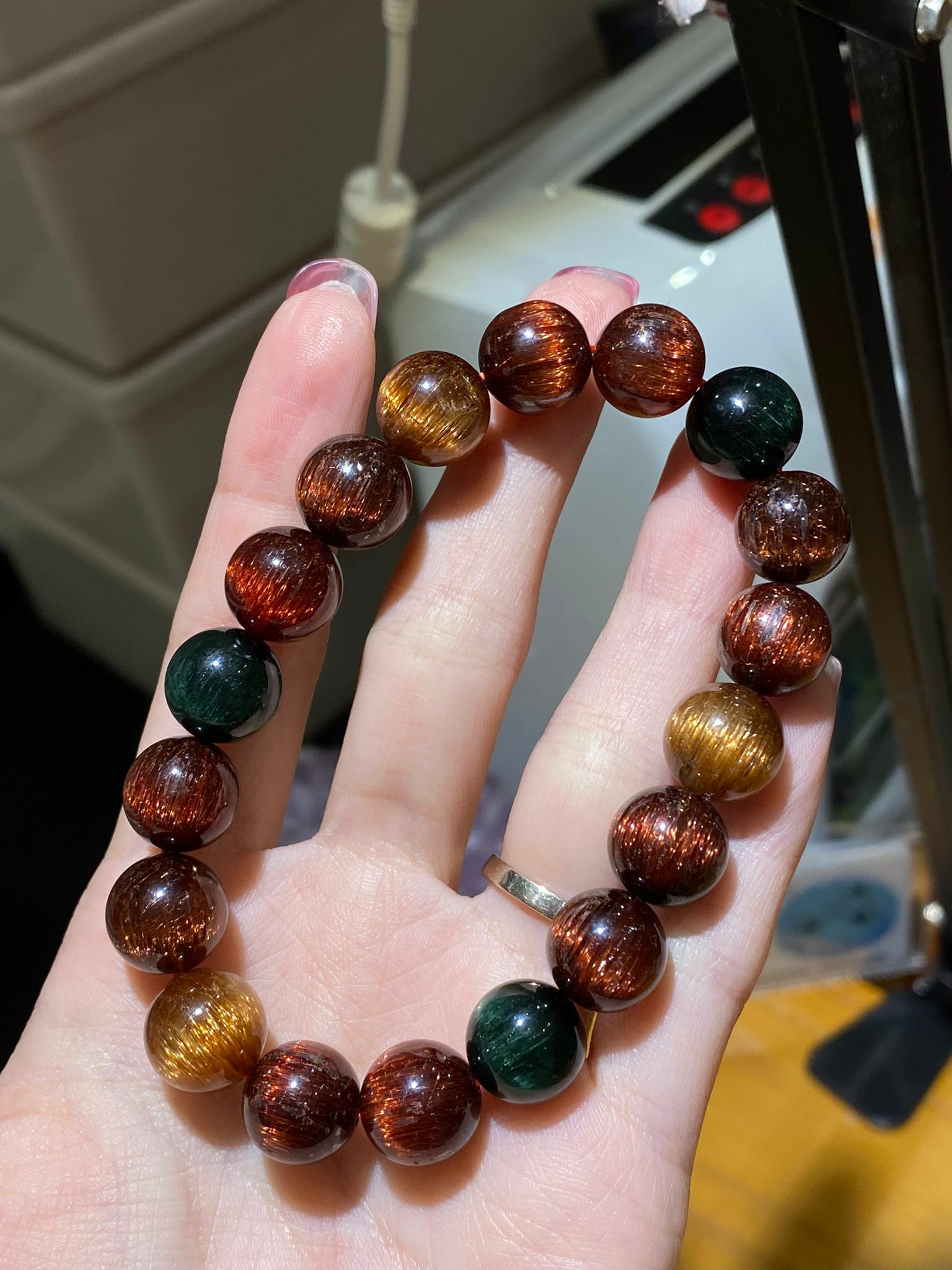 11.5-11.8mm頂級貓眼順髮彩髮晶