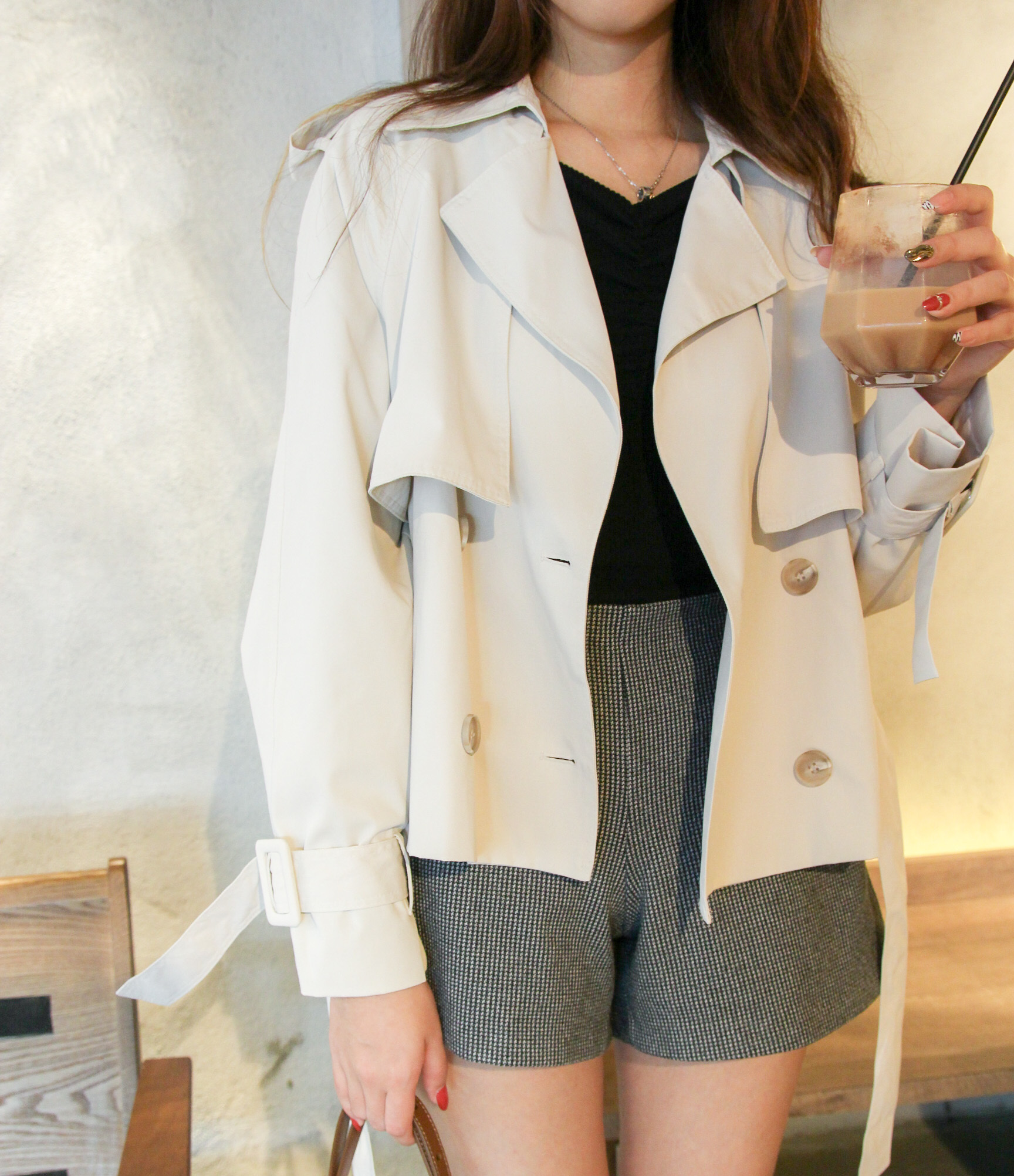 JK048 Barley Strapped Trench coat