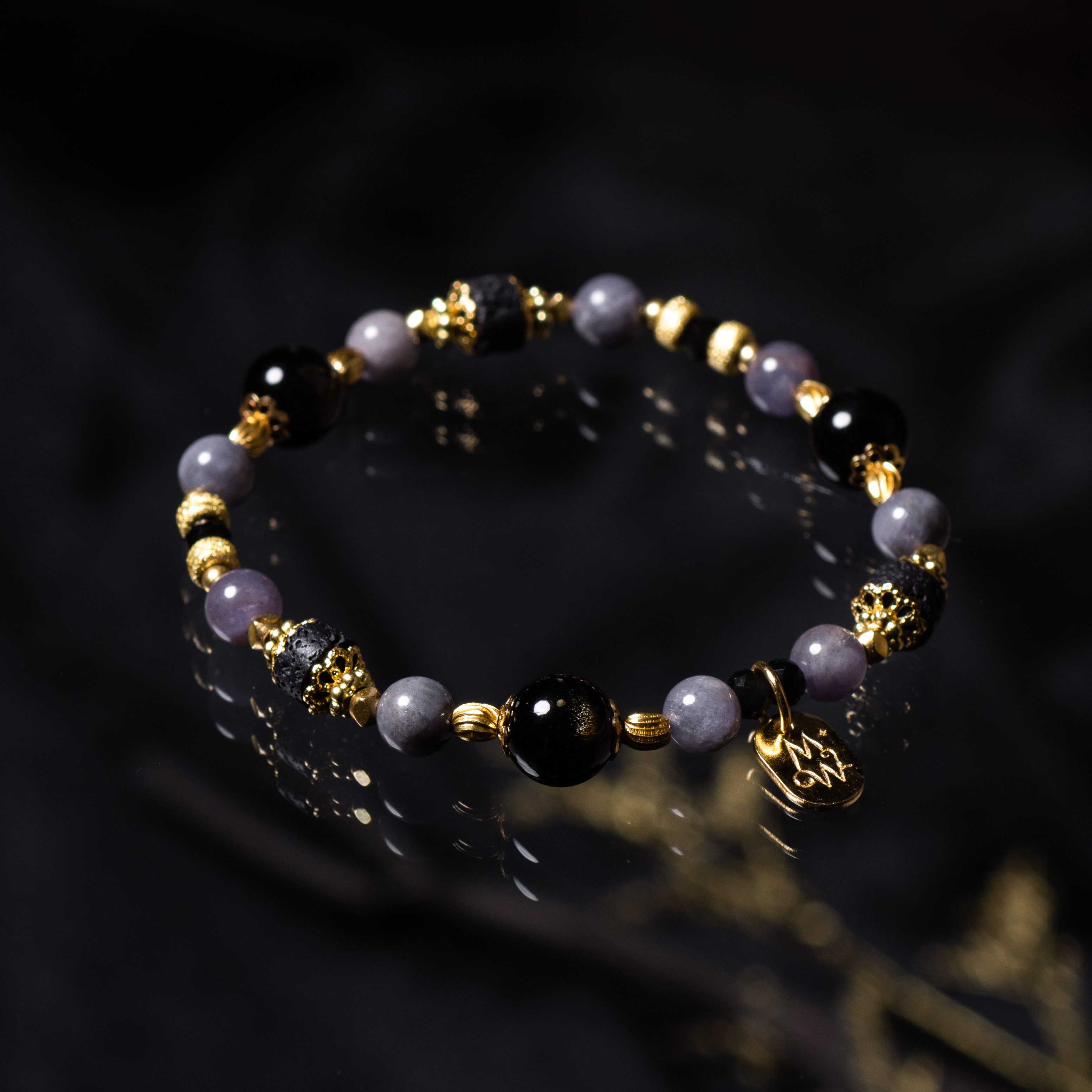 我的藍莓夜 // C1403丹泉石金曜石手鍊
