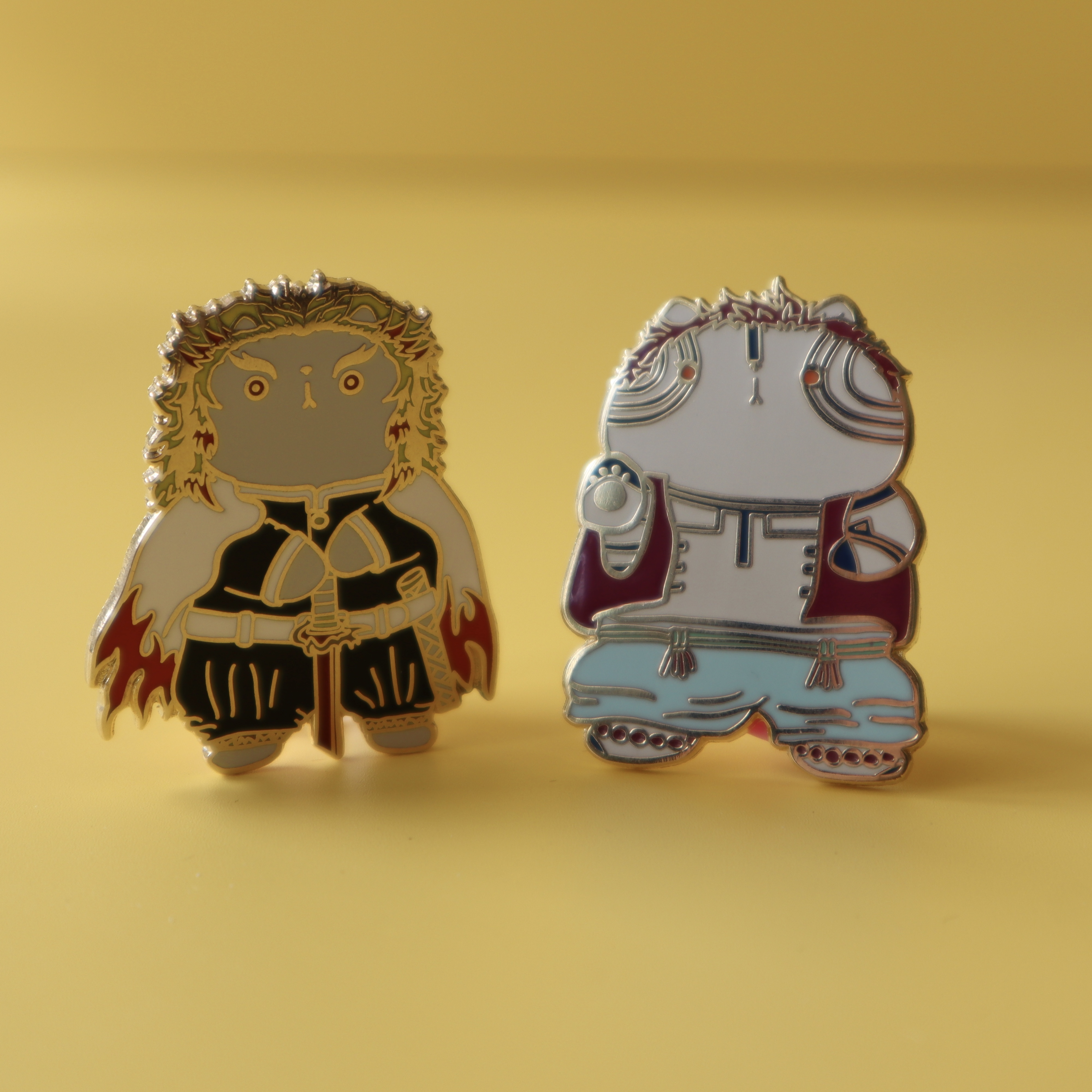 Akaza (Kimetsu no Yaiba) Cat Enamel Pin