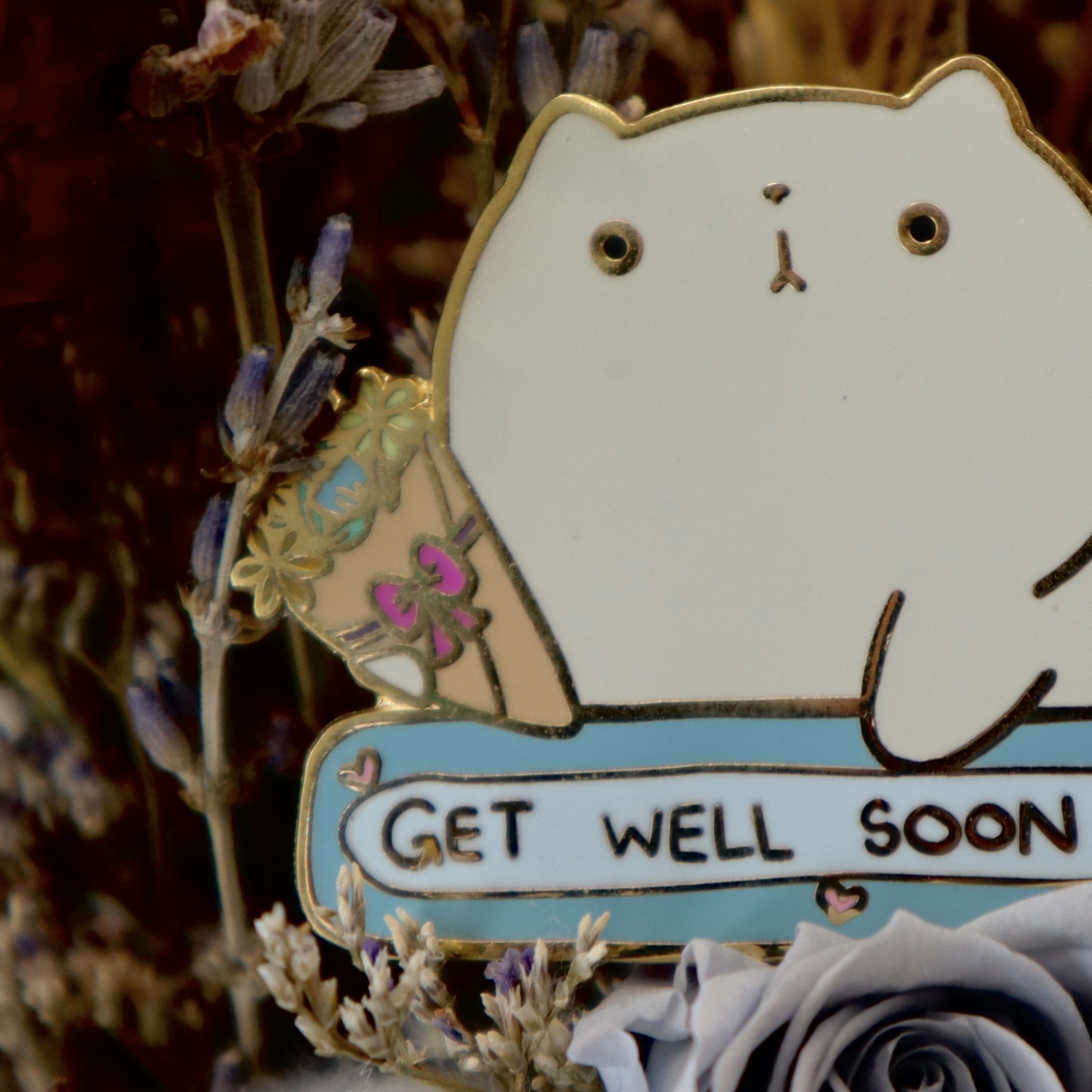 Get Well Soon Cat Enamel Pin