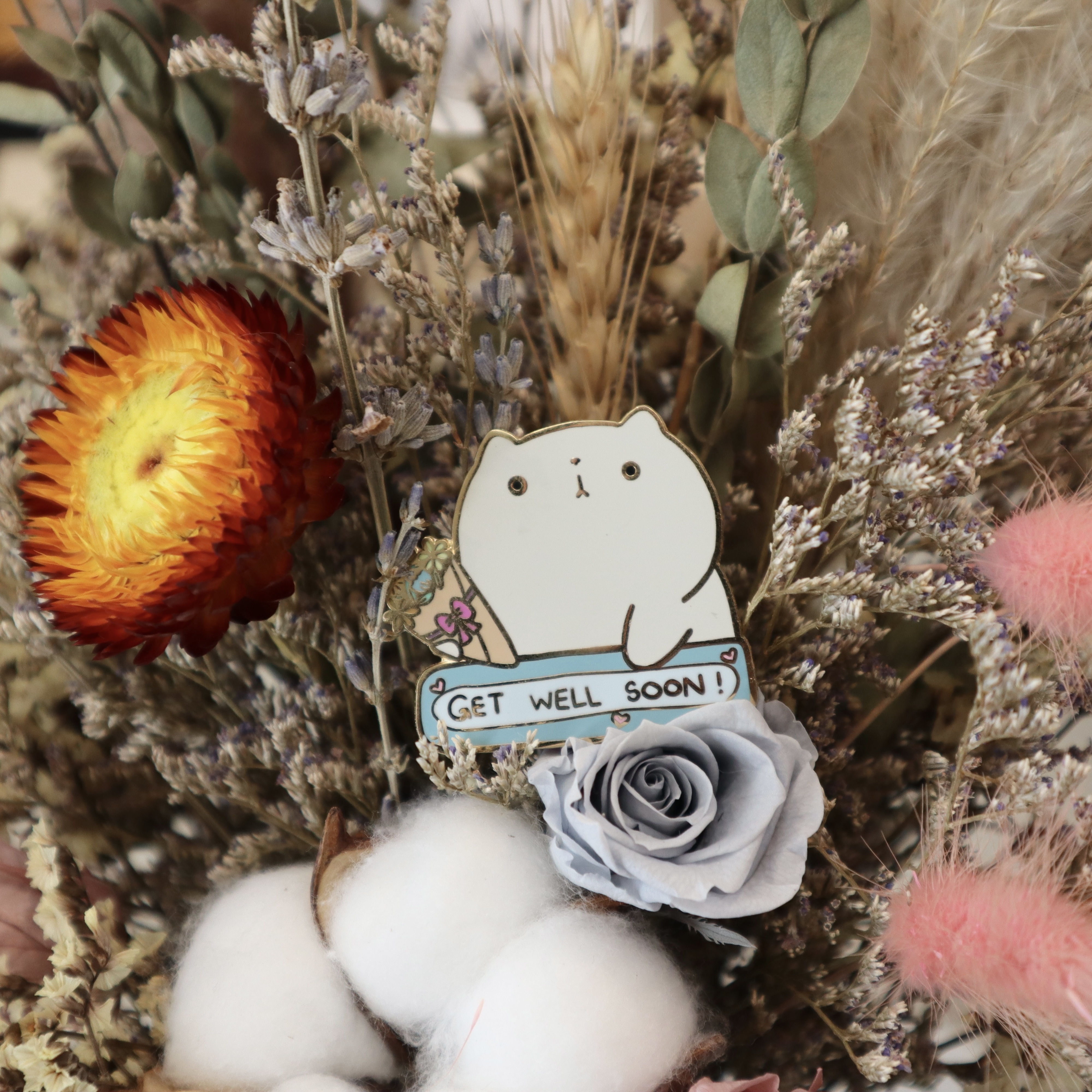 Get Well Soon Cat Enamel Pin