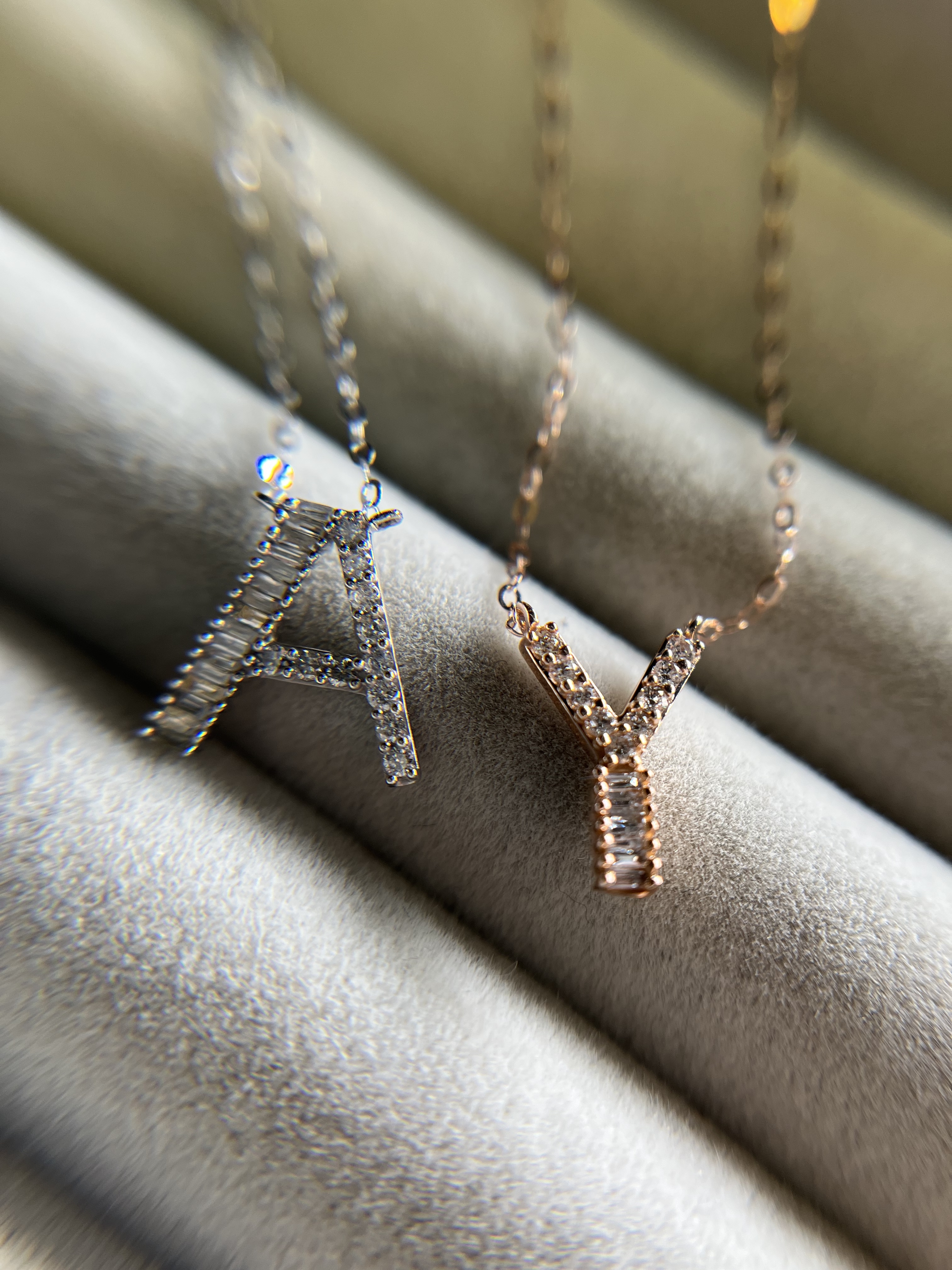 鑽石字母18K 頸鍊 (N722)