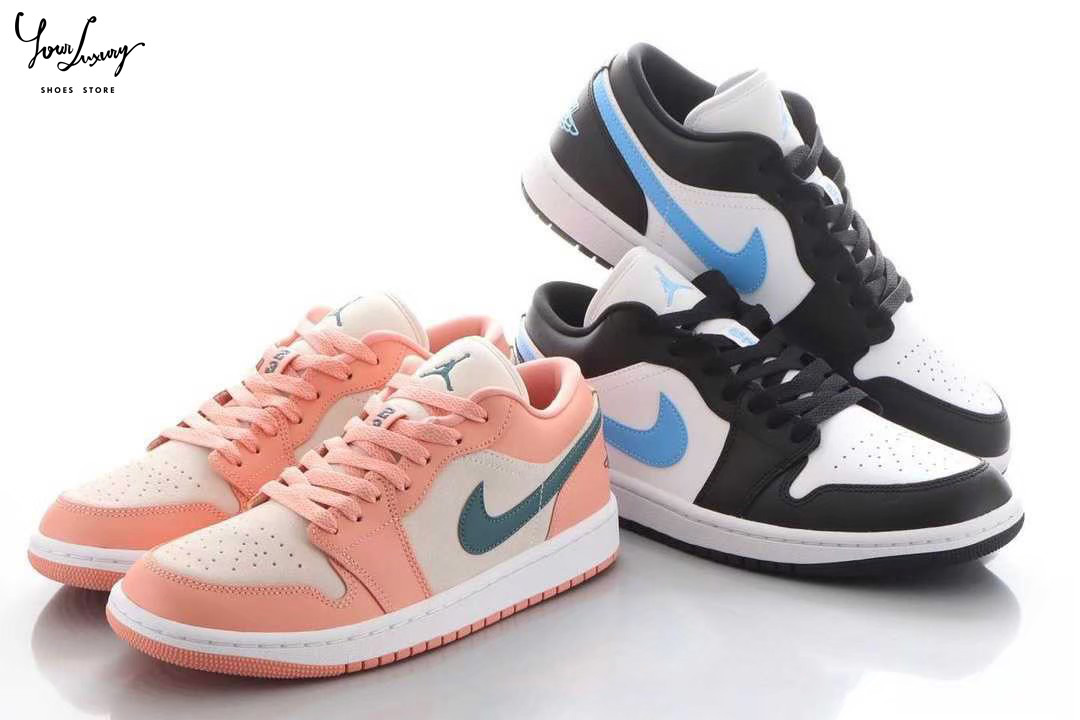 Luxury】NIKE WMNS AIR JORDAN 1 LOW UNIVERSITY 黑白藍勾水藍