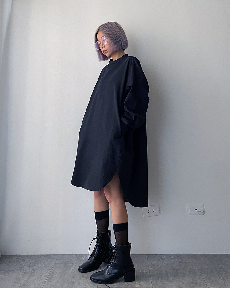MFT-2013 寬鬆襯衫洋裝 ʙʟᴀᴄᴋ