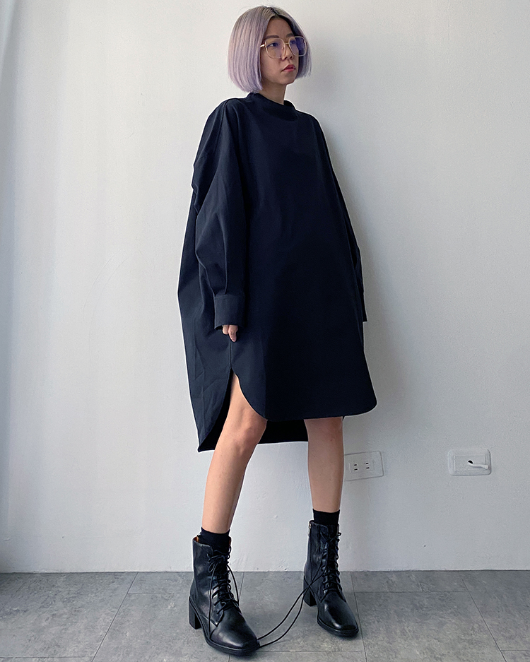 MFT-2013 寬鬆襯衫洋裝 ʙʟᴀᴄᴋ