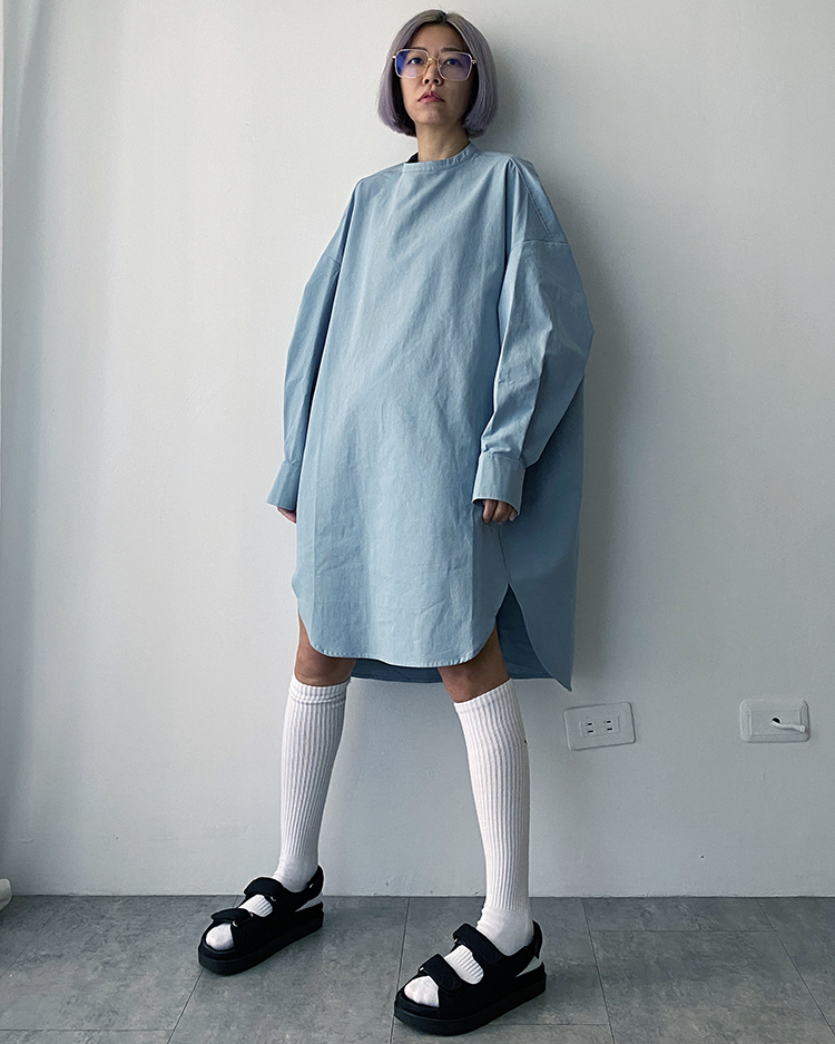 MFT-2013 寬鬆襯衫洋裝 ʙʟᴜᴇ
