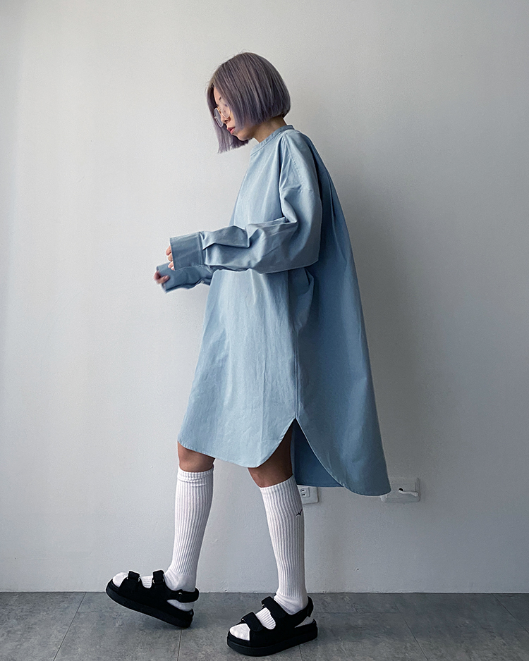 MFT-2013 寬鬆襯衫洋裝 ʙʟᴜᴇ