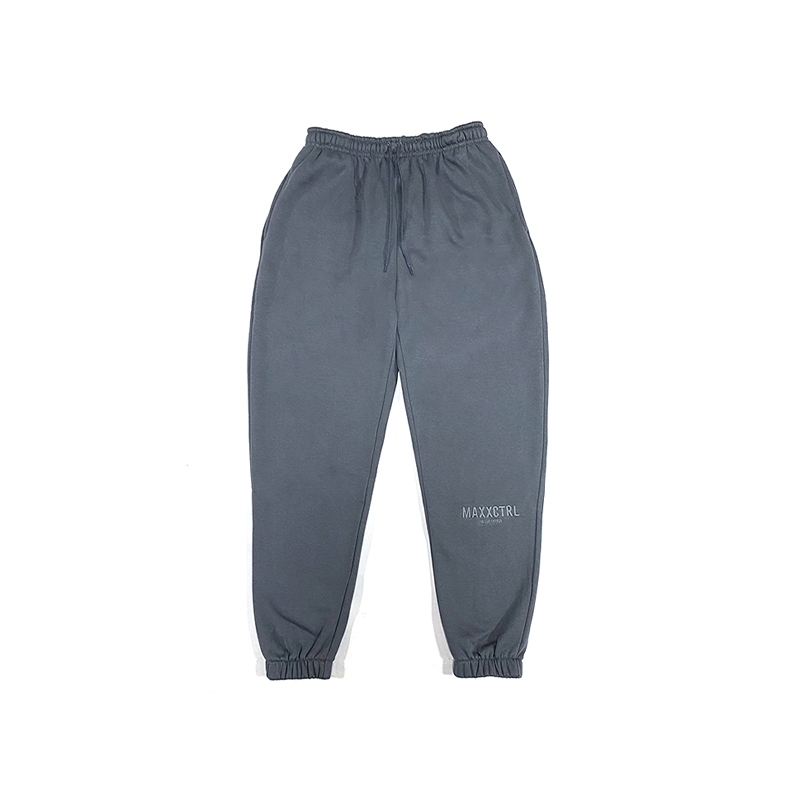 MAXXC 電繡LOGO棉長褲-深灰藍