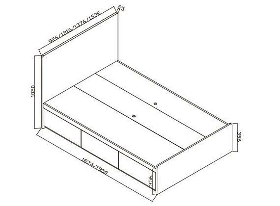 826系列 櫸木色 木板屏櫃桶床架