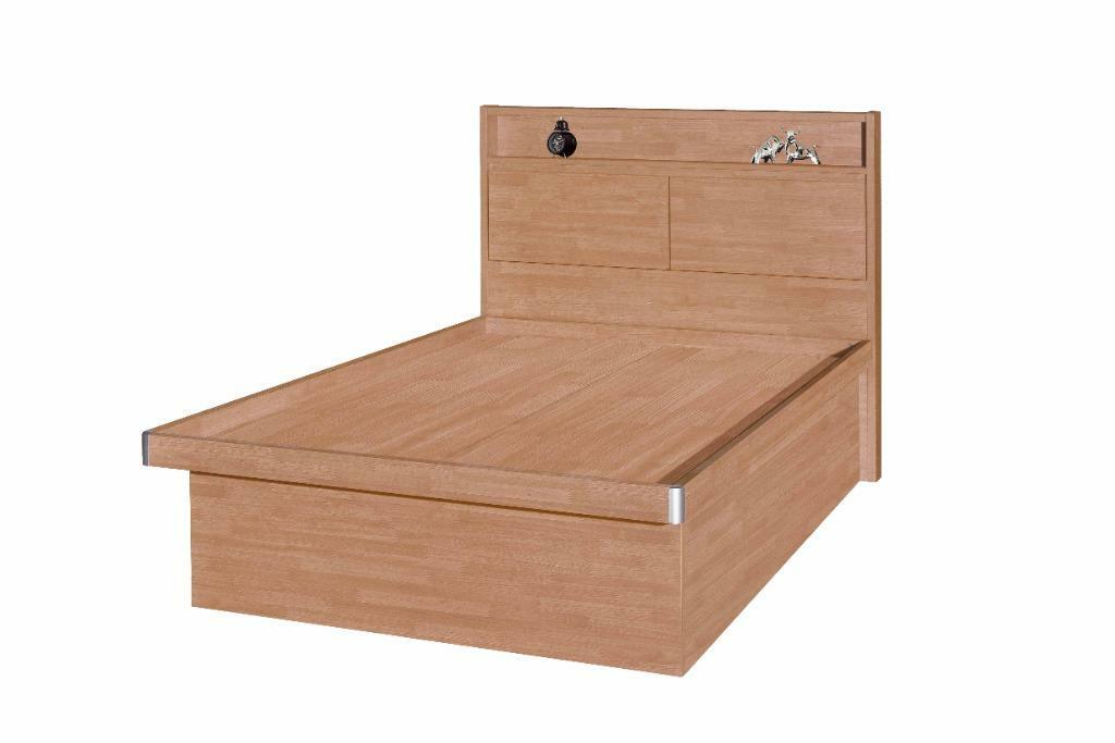 826系列 櫸木色 儲物床屏油壓床架