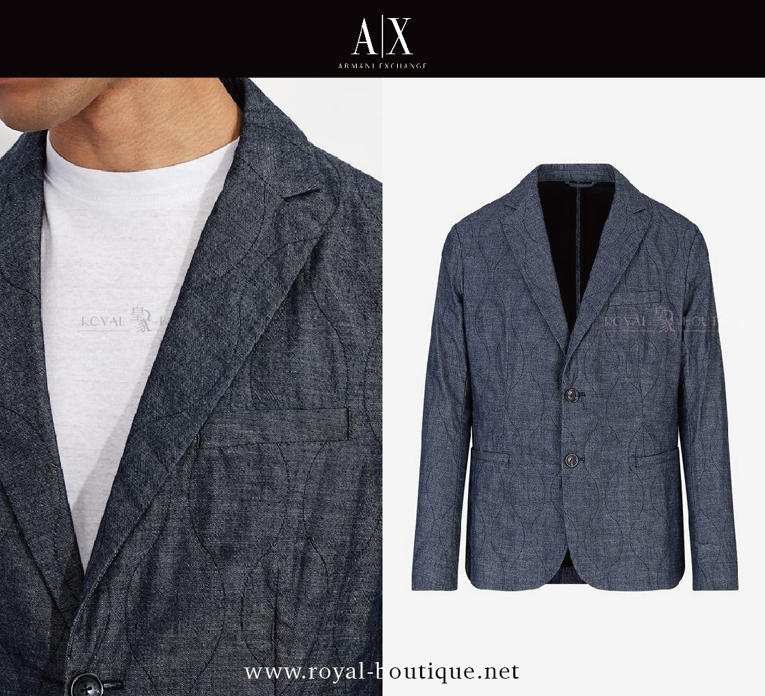 【Armani Exchange】QUILTED 葫蘆紋绗縫西裝外套