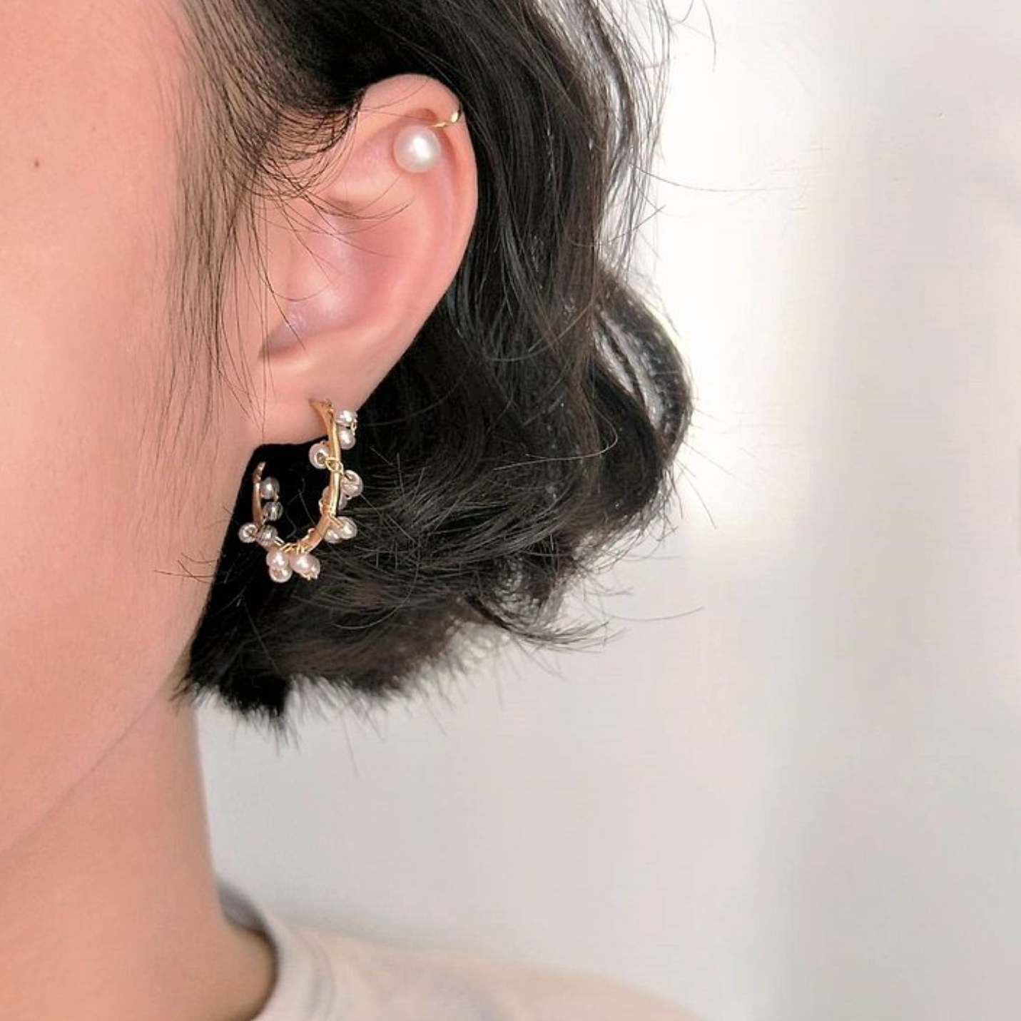 │輕奢│海浪的倒影 • 耳骨夾 • 14K注金耳環 • 14KGF