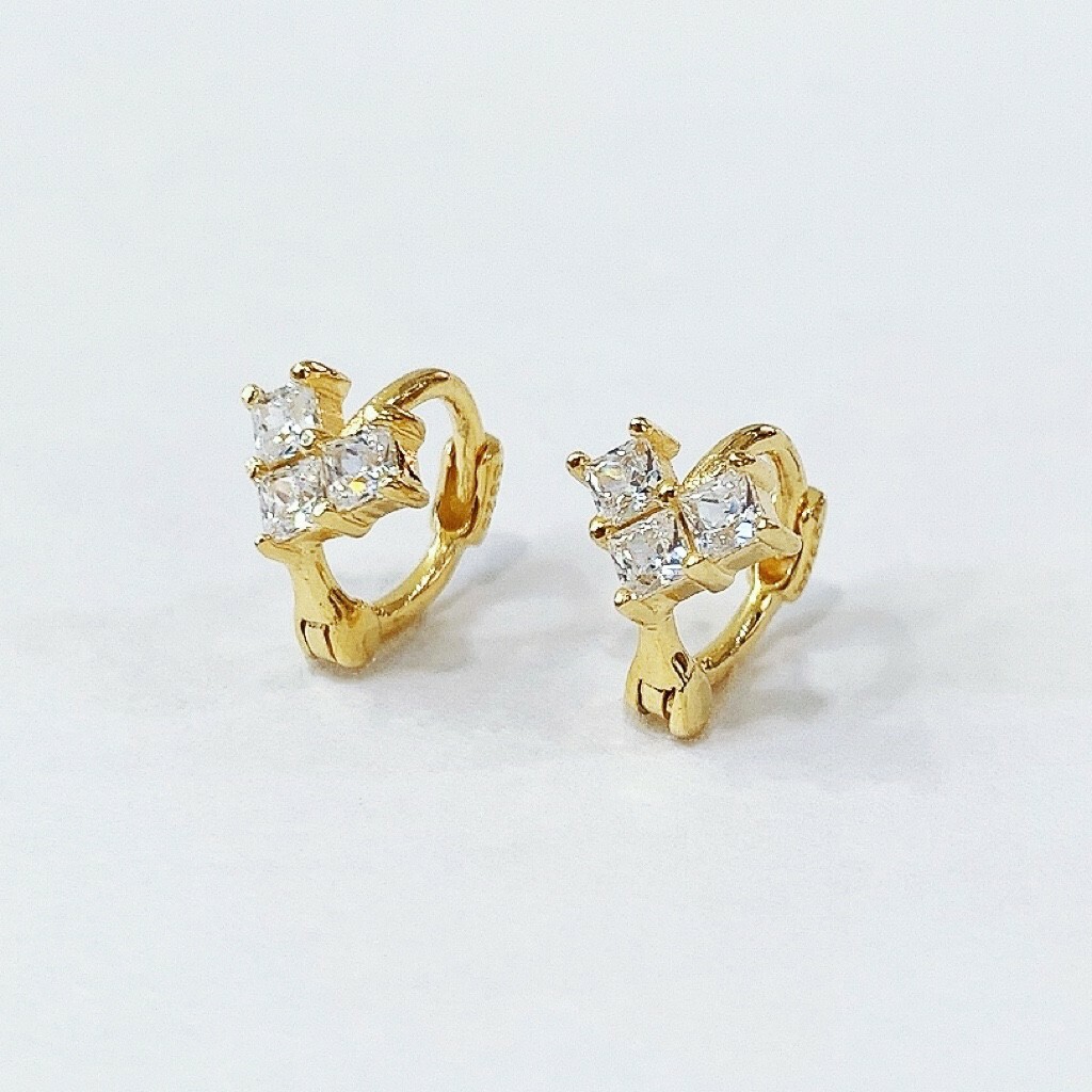 純銀易扣-數位三方鋯愛心小圈(單支價)