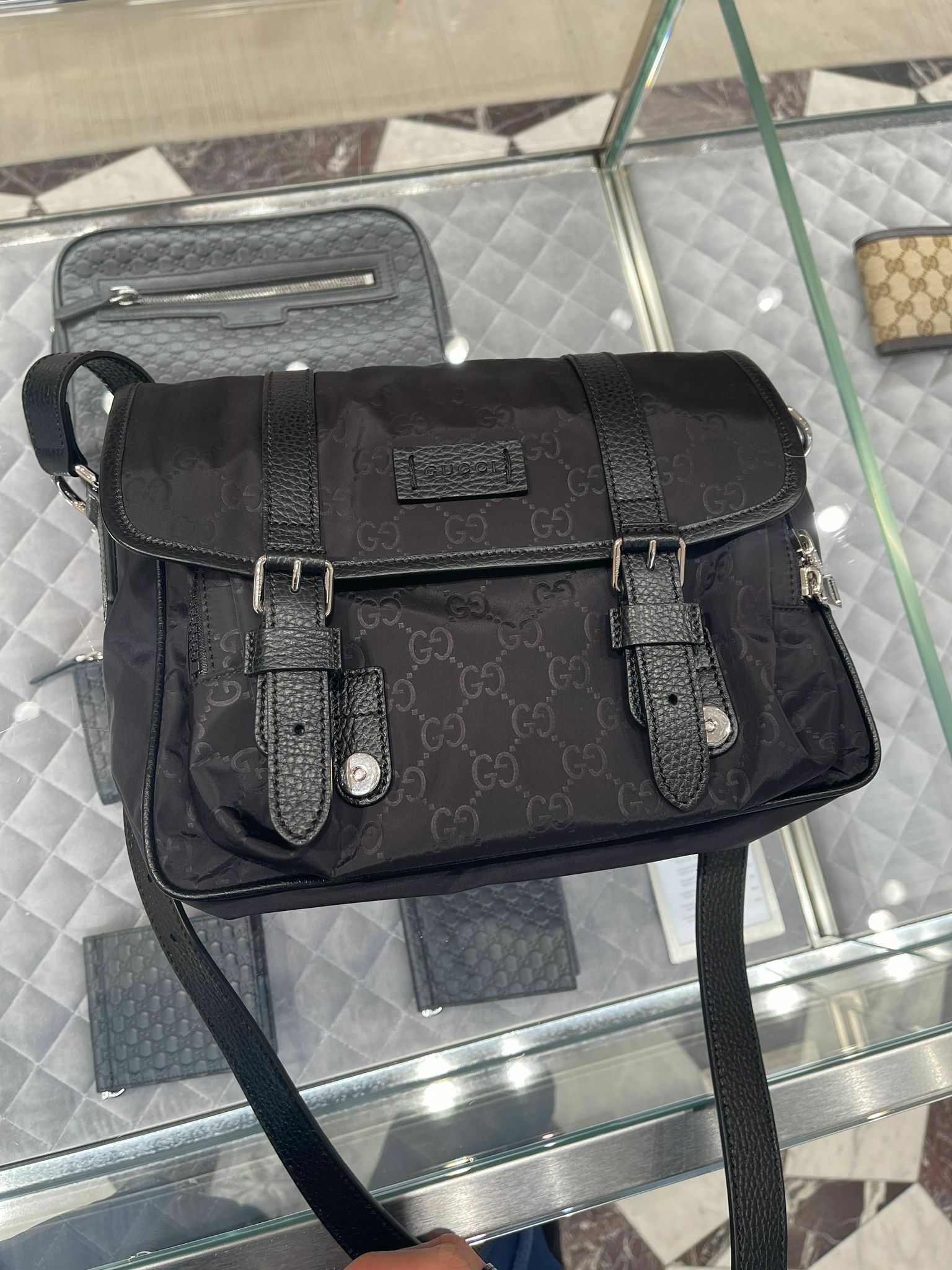 GUCCI NYLON GUCCISSIMA SLING BAG