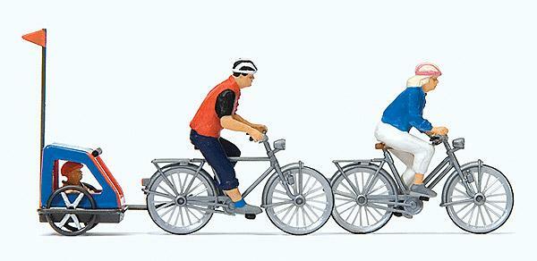 Preiser 10638 HO scale, Family on a bike tour