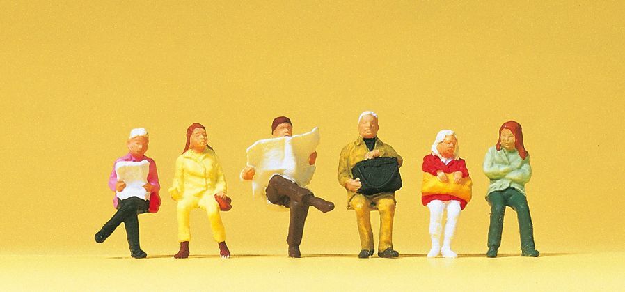 Preiser 14072  HO規 Seated railway-travellers 坐著的旅客