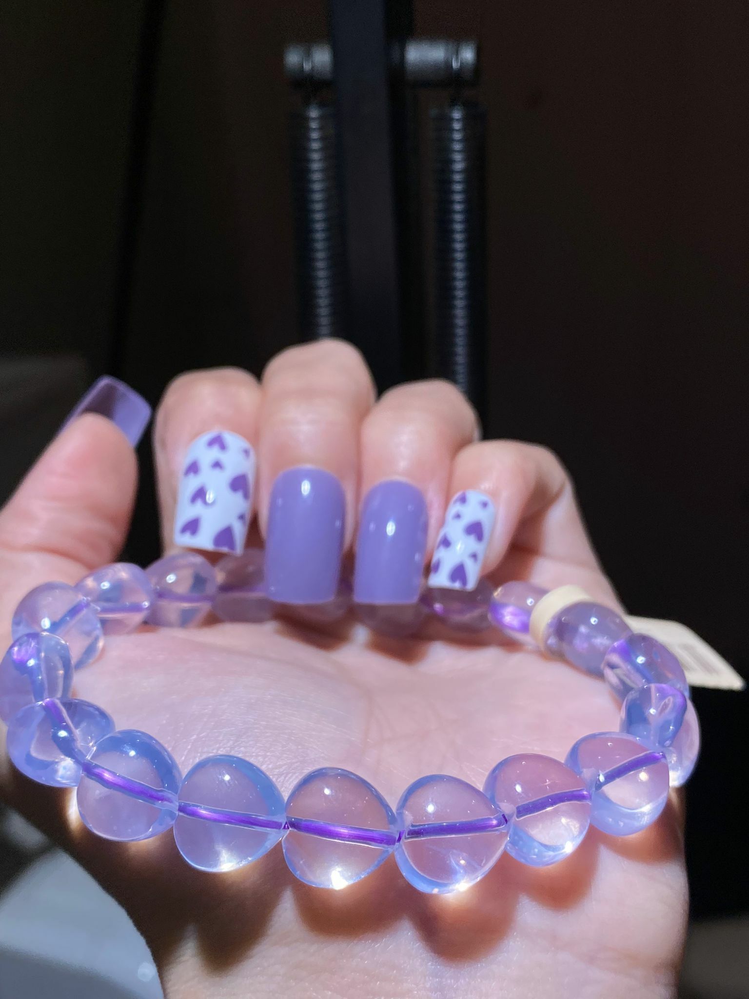 高質紫玉晶心心