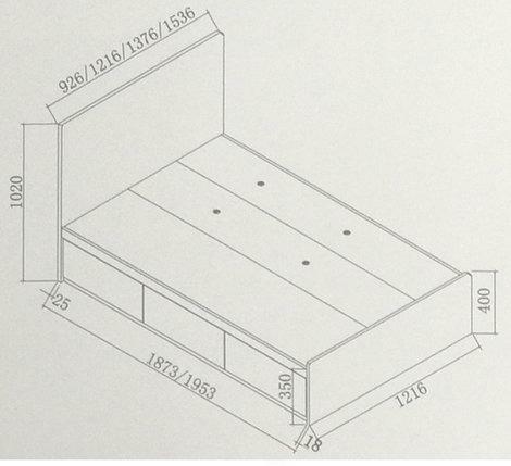 383系列 淺橡木色 木板屏三櫃桶床架