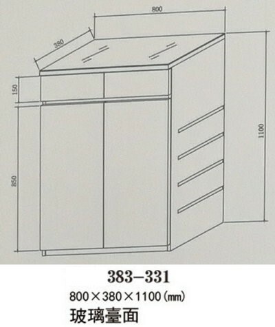 383系列 淺橡木色 鞋櫃(383-331)連飾櫃(383-331+332)