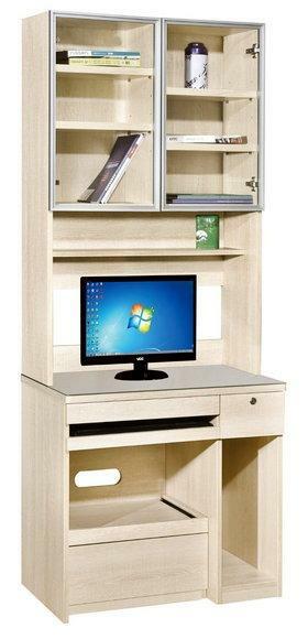 383系列 淺橡木色 玻璃面電腦檯 電腦枱(383-321)(383-322)(383-324)(383-326)