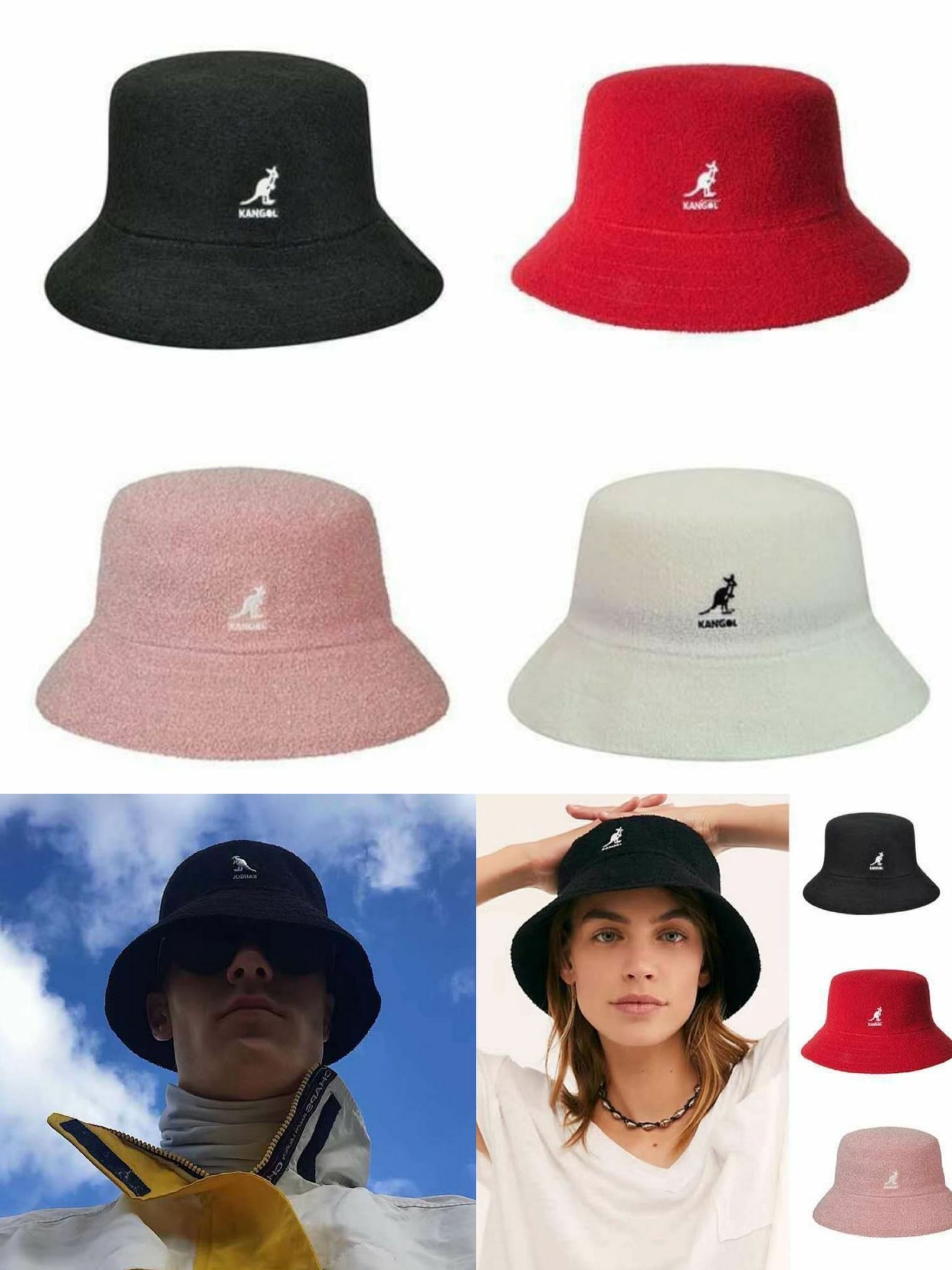 🔶Kangol毛巾面平頂漁夫帽-2200509