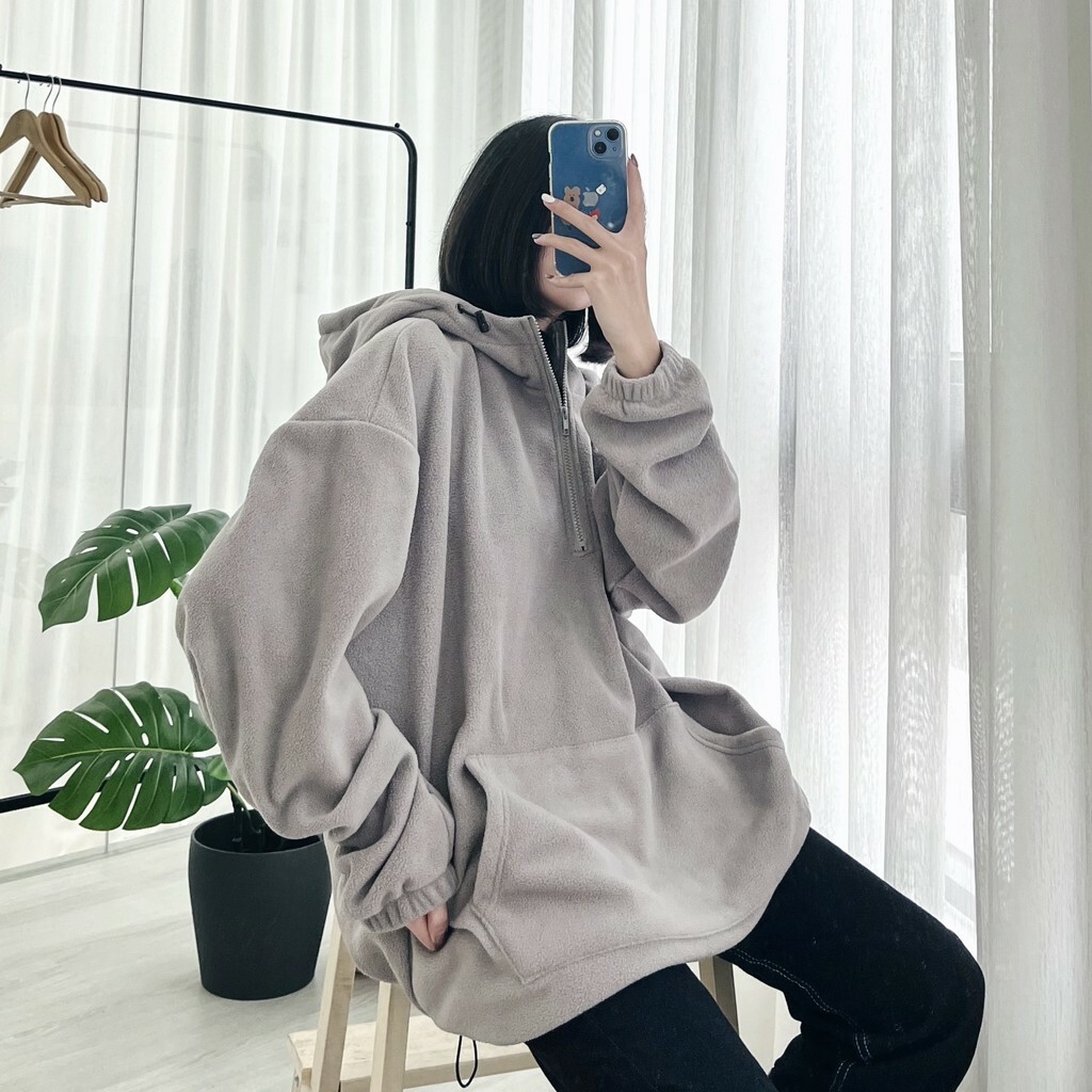 搖粒絨拉鍊帽T 99943