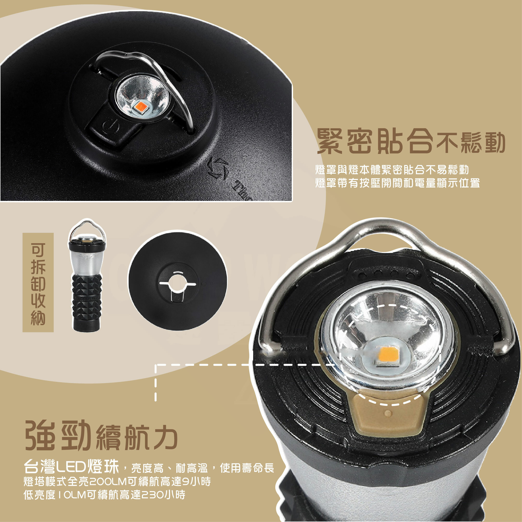 【THOUS WINDS】千風 LED塔型露營燈(含燈罩)