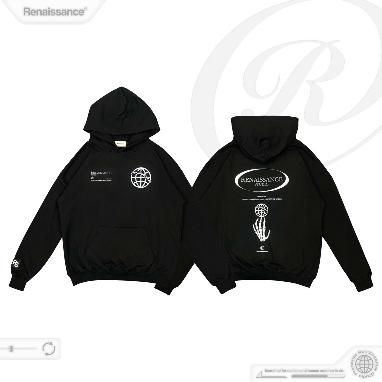 RENAISSANCE 地球 骨骼 骷髏帽T “ Worldwide Hoodie “