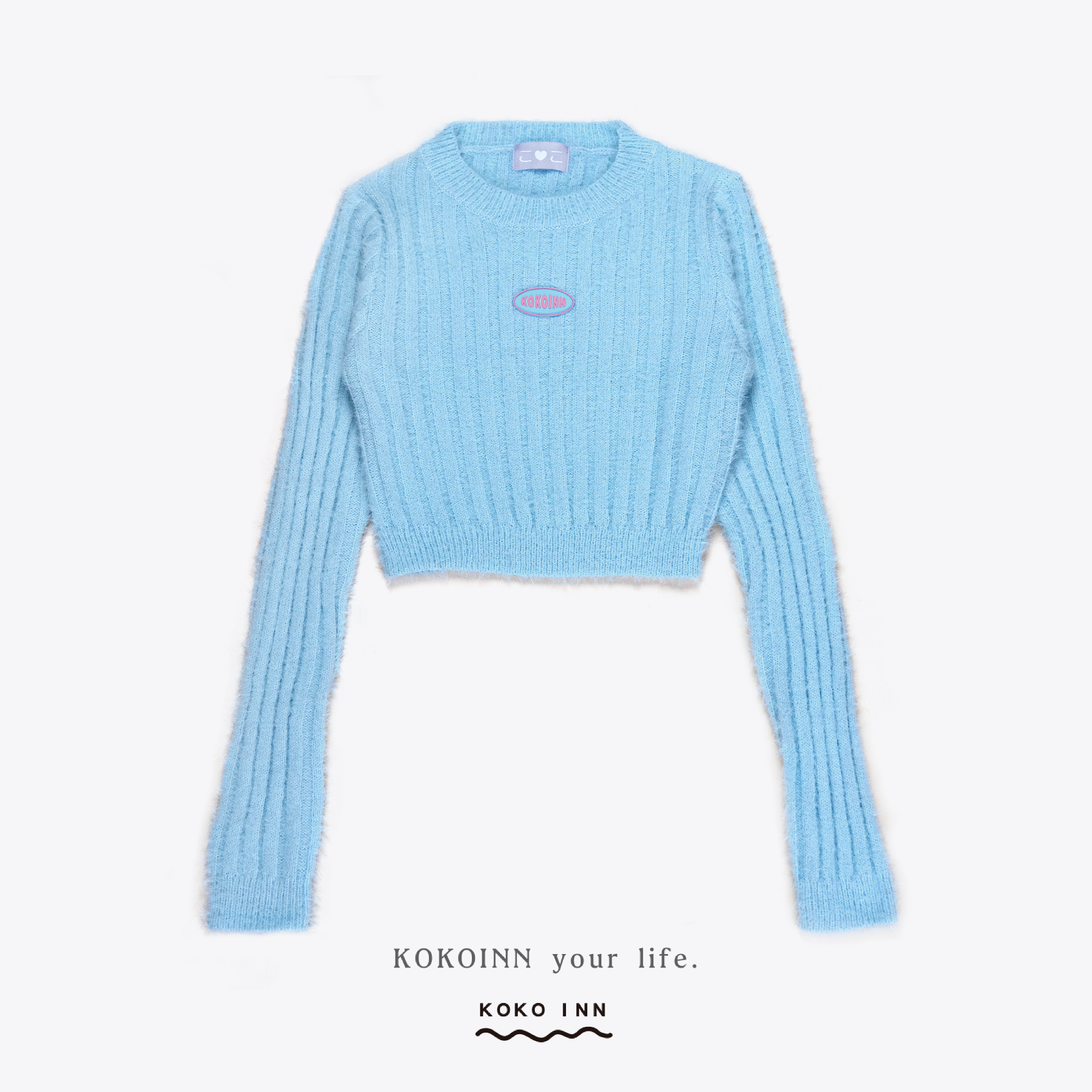 KOKOINN 糖果色海馬毛短版毛衣