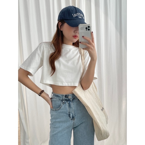 【imfine】不經意露出川字肌 基本款短版棉T #1915