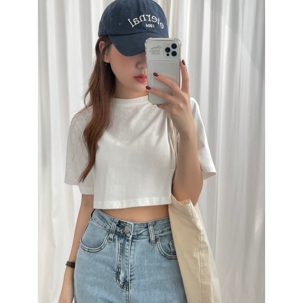 【imfine】不經意露出川字肌 基本款短版棉T #1915