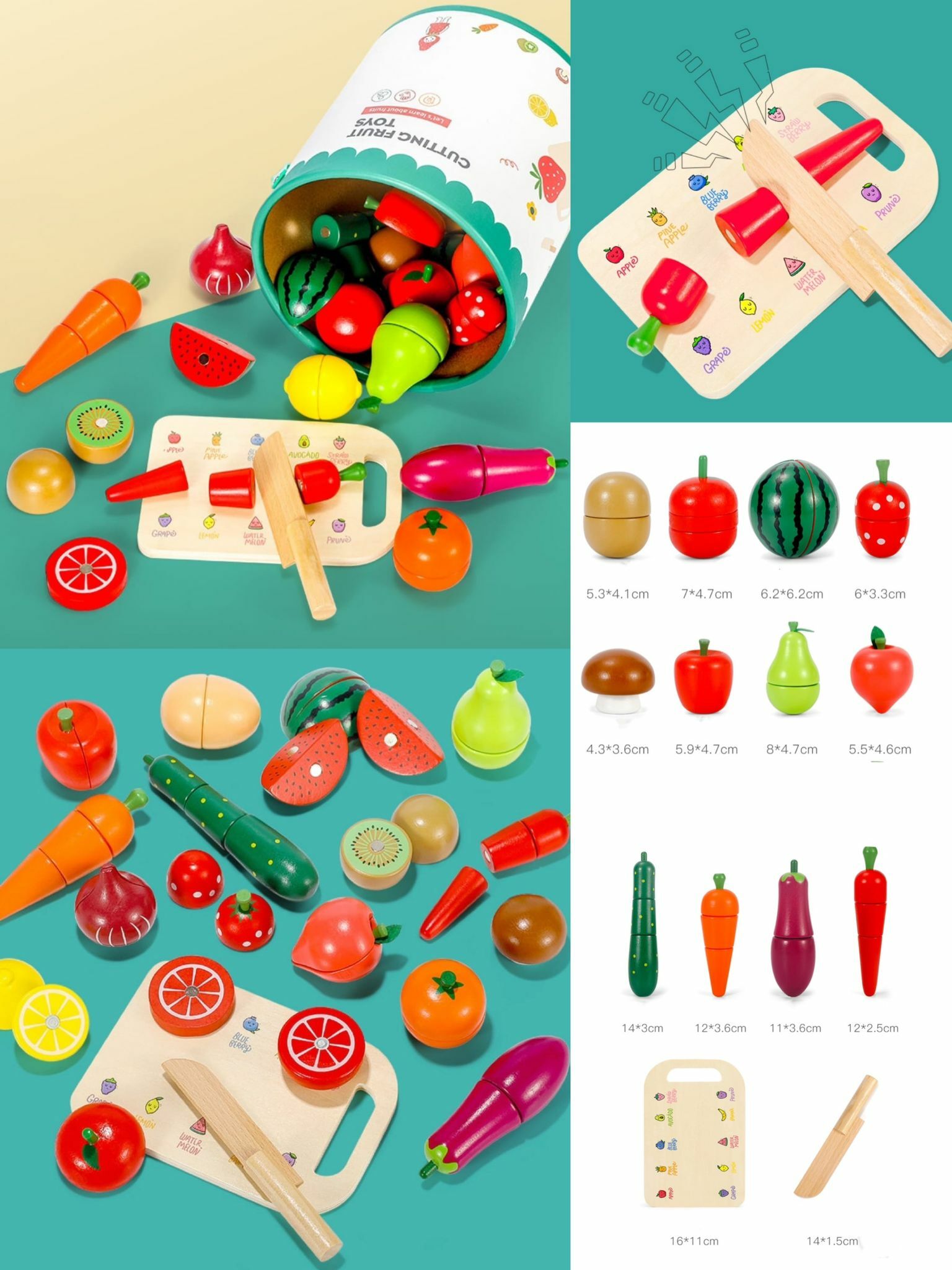 🔶早教系列水果蔬菜切切樂桶裝