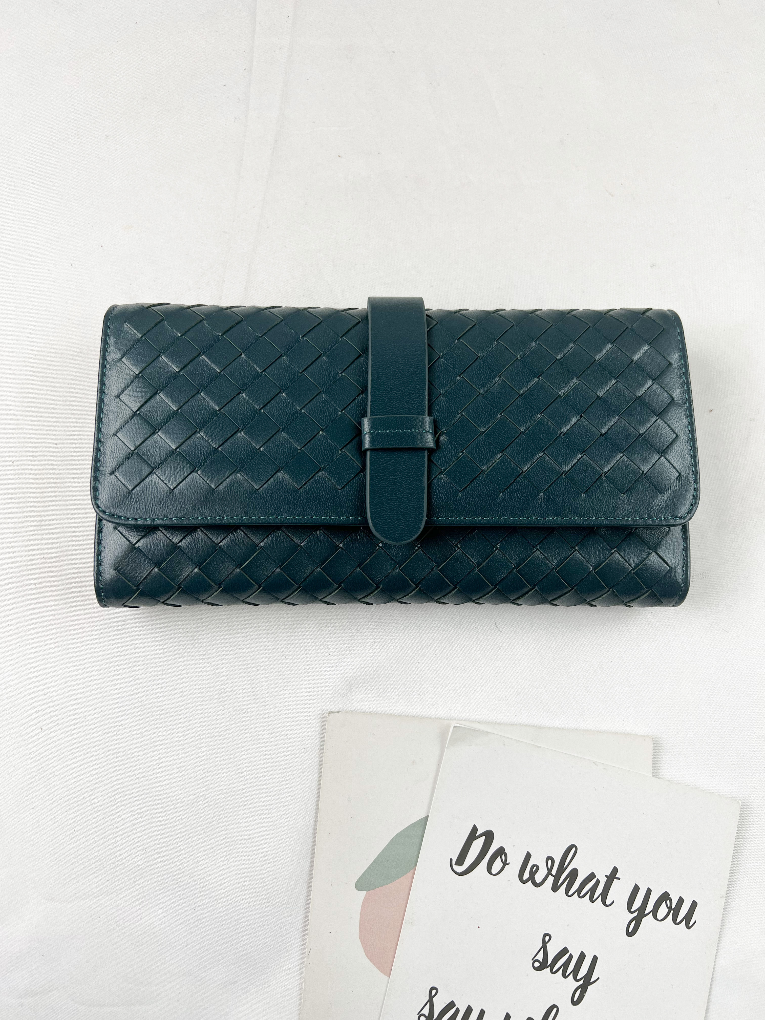 編織真皮牛皮翻蓋長夾  #SM-1839