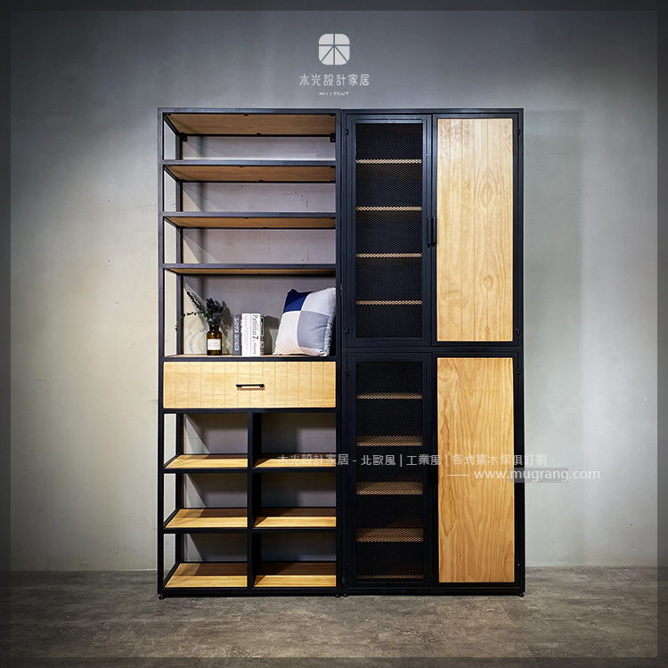 LOFT收納鐵網透氣實木鞋櫃組|可訂製