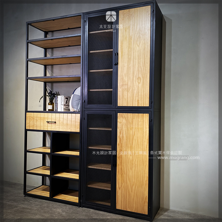 LOFT收納鐵網透氣實木鞋櫃組|可訂製