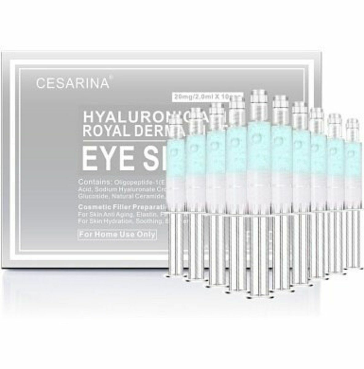 英國Cesarina Hyaluronic Acid Royal Derma Filler Eye 👀Serum  多元胜肽細胞生長亮眼塗抹水光針  2ml x 10支